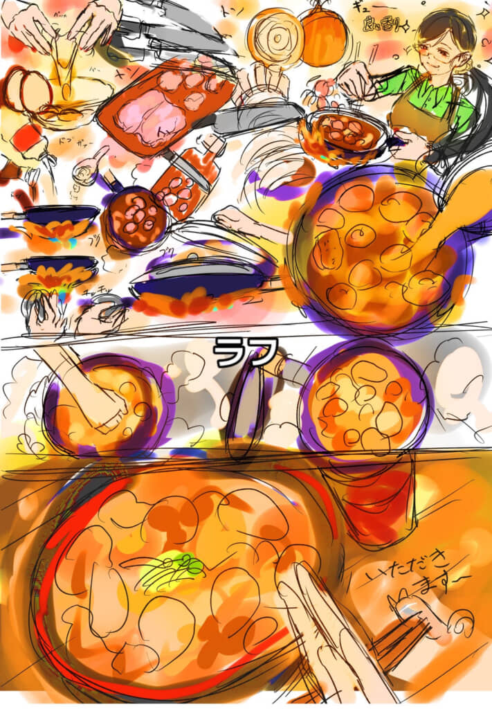 カラーラフ段階のイラスト