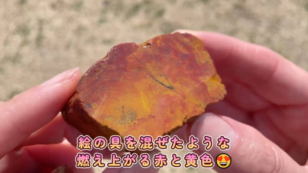 赤色・褐色のジャスパーの断面