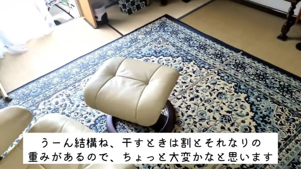 干すのがやや大変なラグ