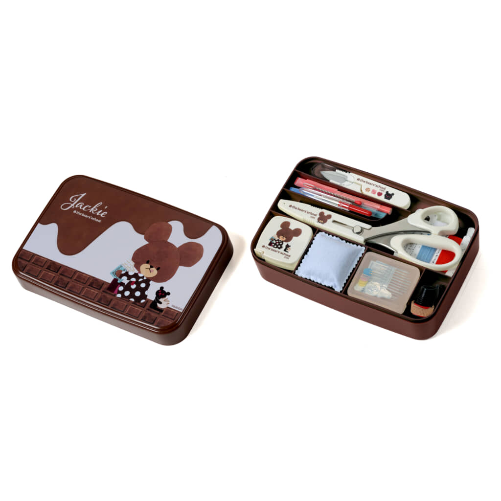 くまのがっこうソーイングセット うす型タイプ チョコレート