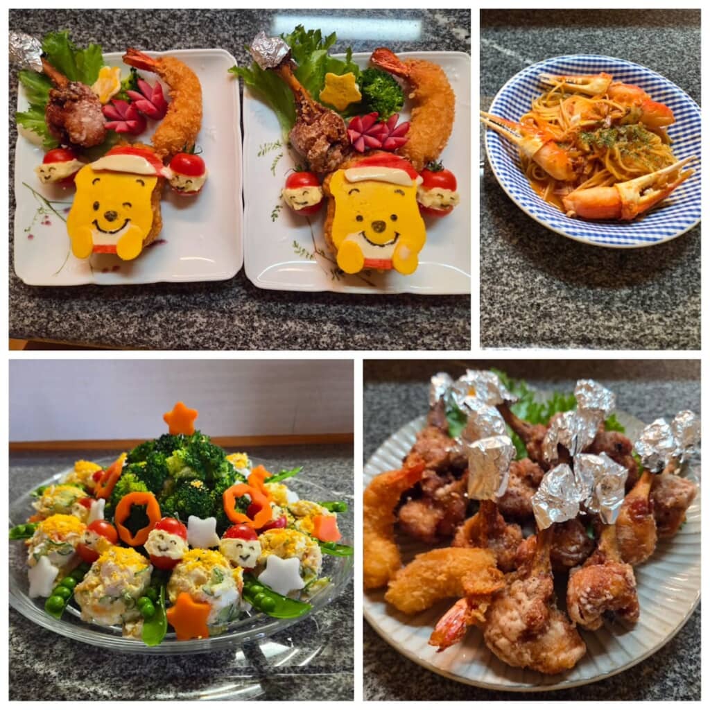 孫たちとのクリスマスパーティーメニュー