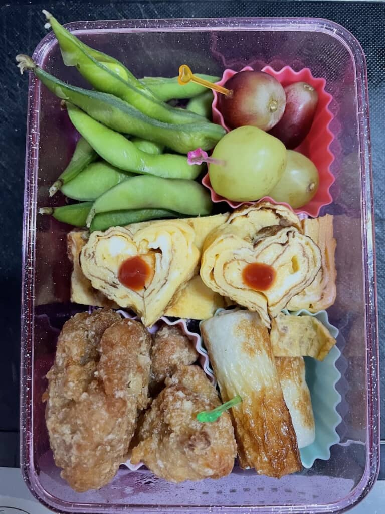 ハート型の卵焼きがかわいい