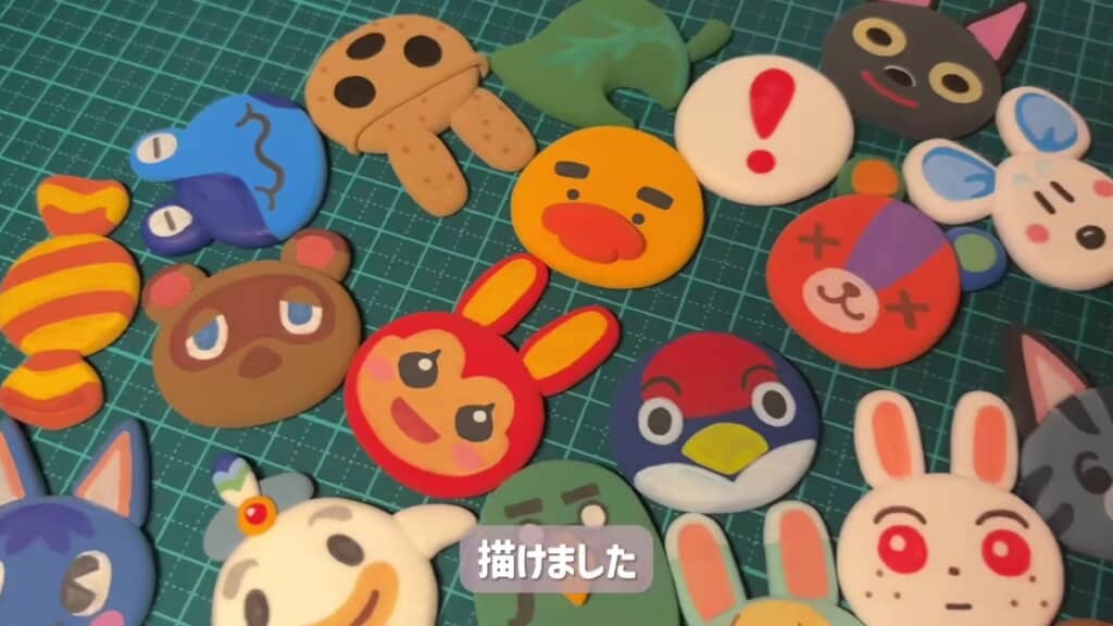 ペンで顔を描いたところ