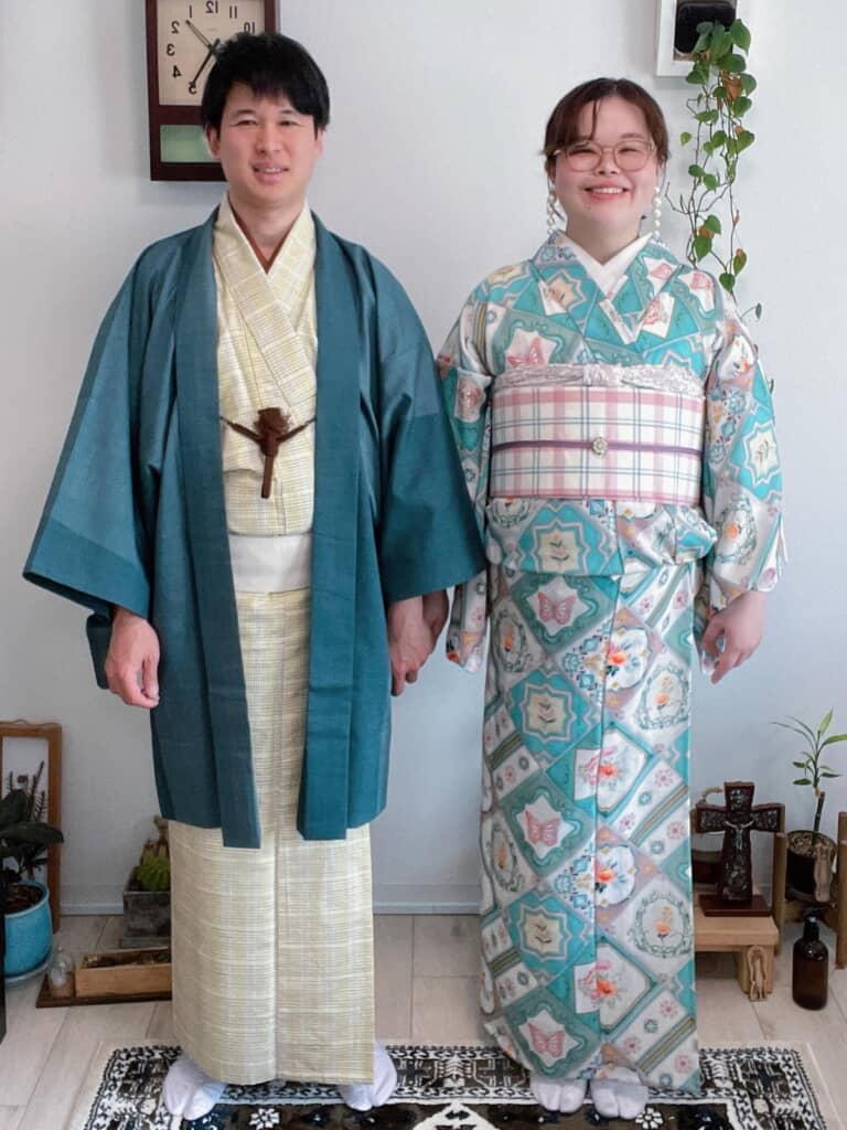 夫婦でお花見着物コーデ