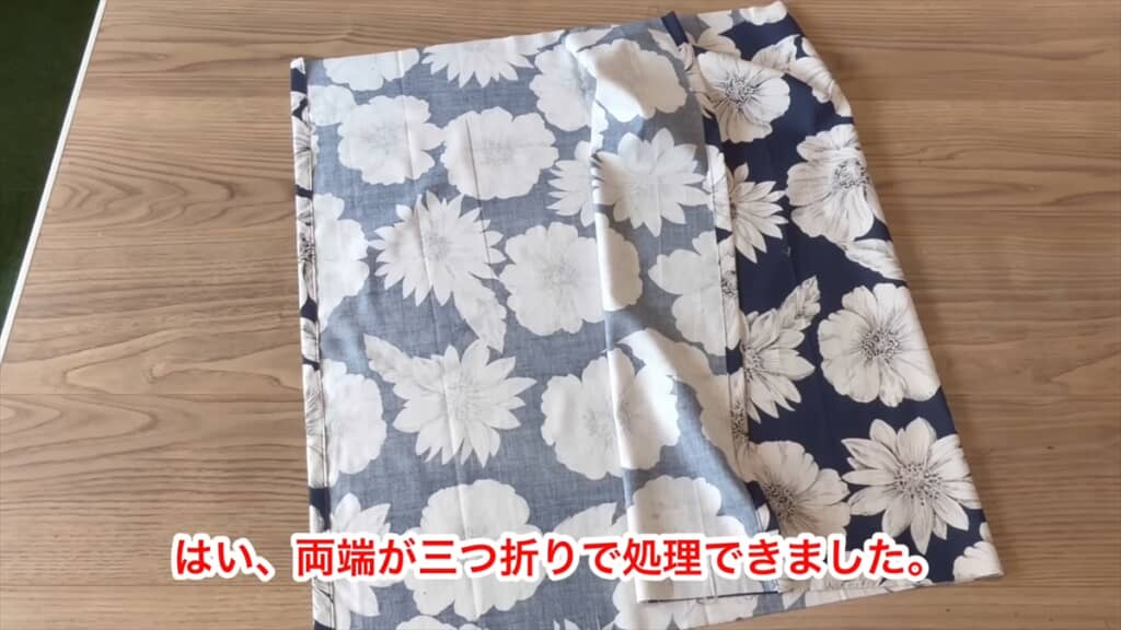 薄いレーヨン生地でシュッと畳めるエコバッグを作る方法