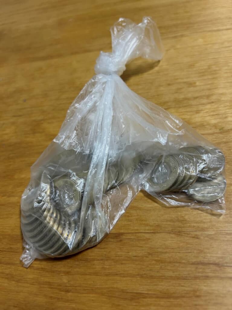 コツコツ貯めていたと思われる500円玉