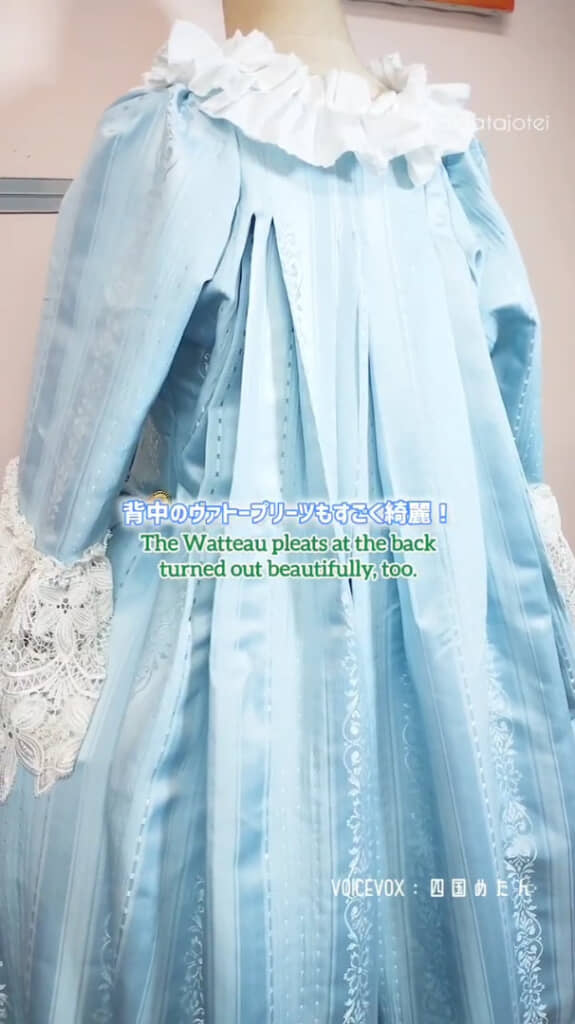 背中のヴァトープリーツもお見事