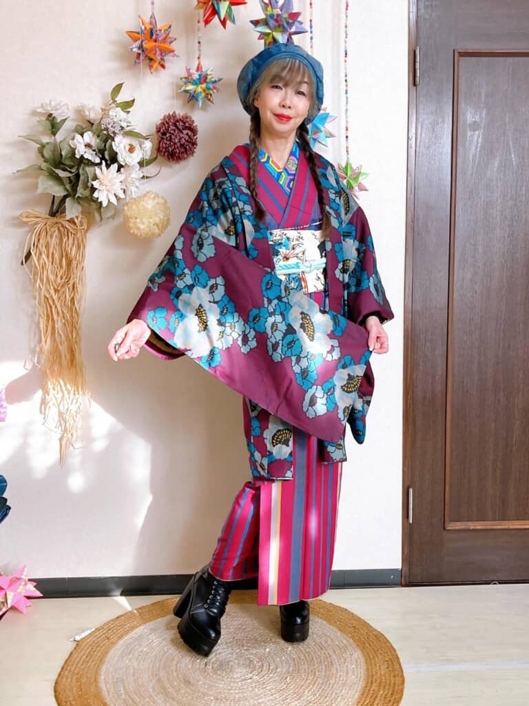 Yumiさんのレトロモダンな着物コーデ