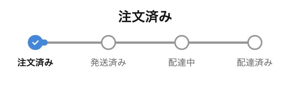 注文済みを示すステータス