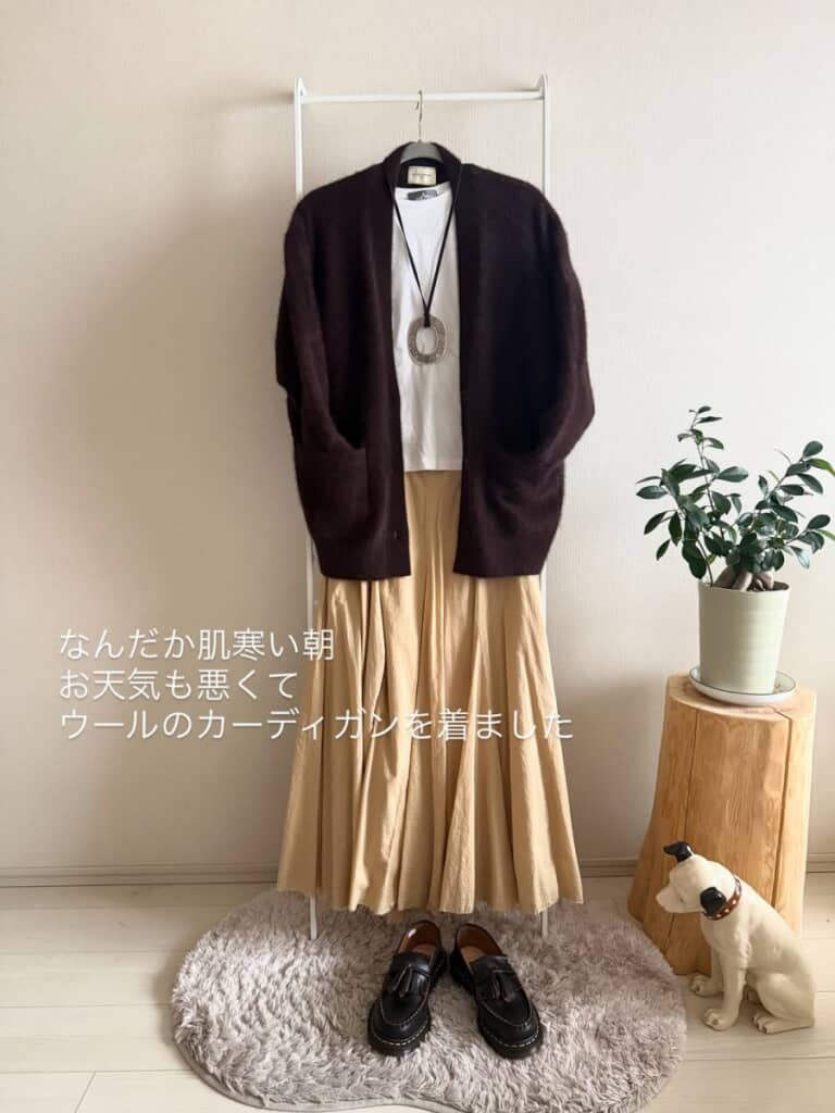 肌寒い日に大活躍のカーディガン