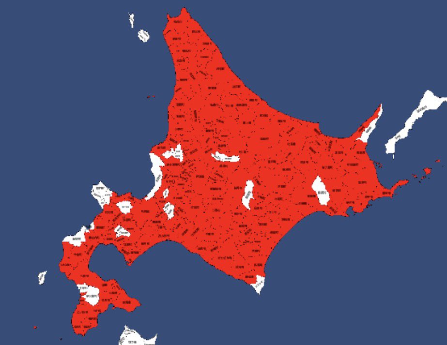 1982年版・北海道鉄道通過自治体の可視化地図
