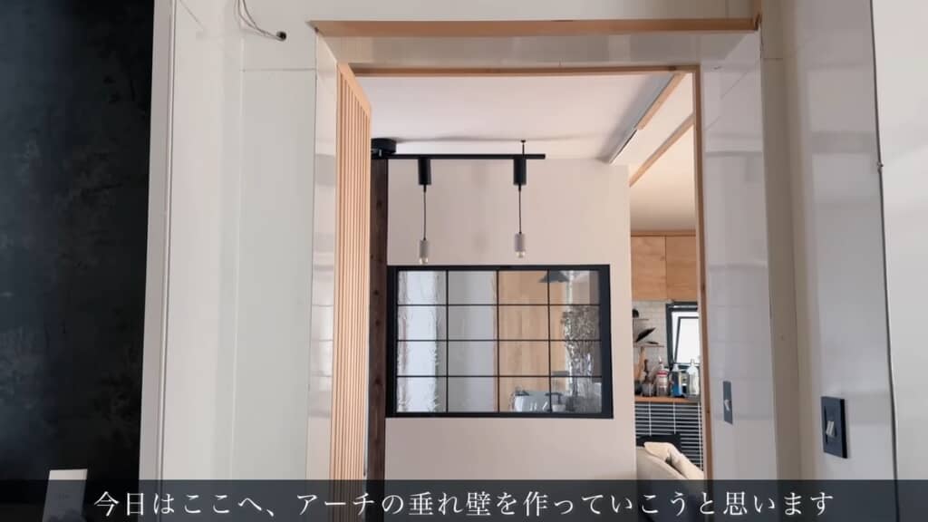 コンテナハウス内の廊下