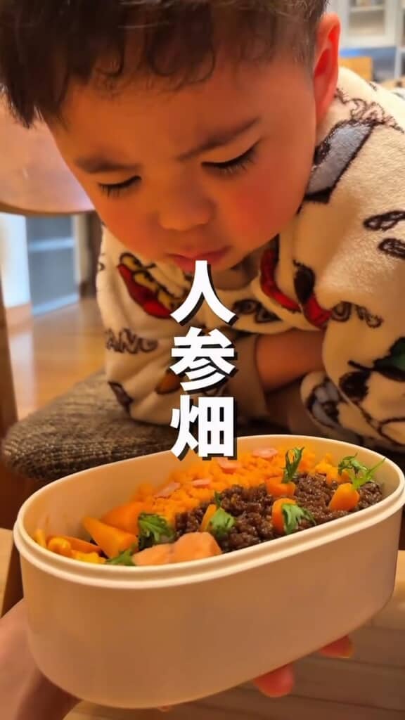 お弁当箱の中ににんじん畑が……！