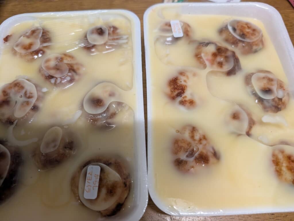 からしマヨネーズに溺れるたこ焼き！