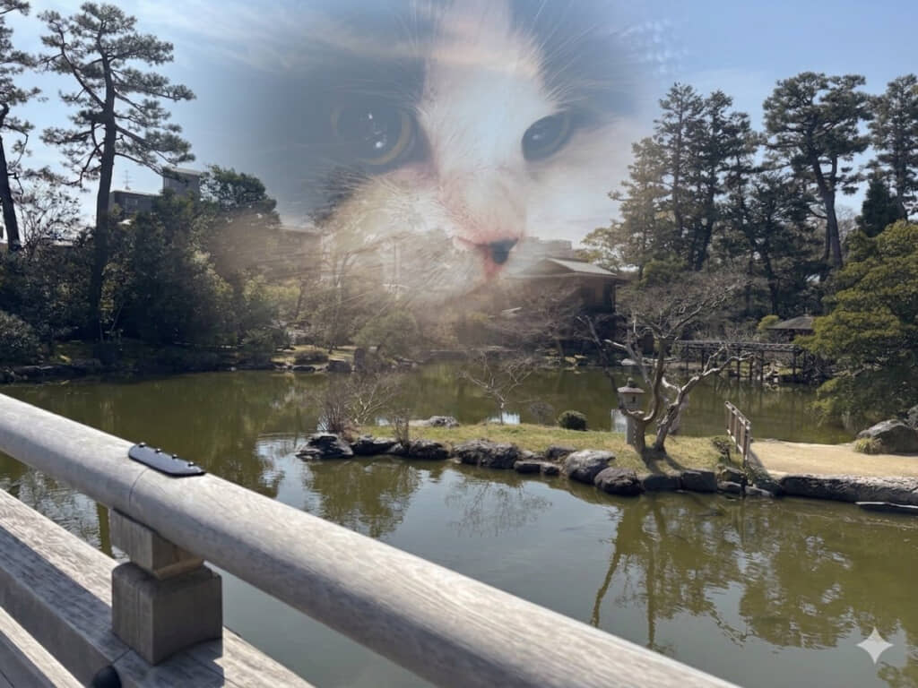 旅先での飼い主さんの気持ちを表現した一枚