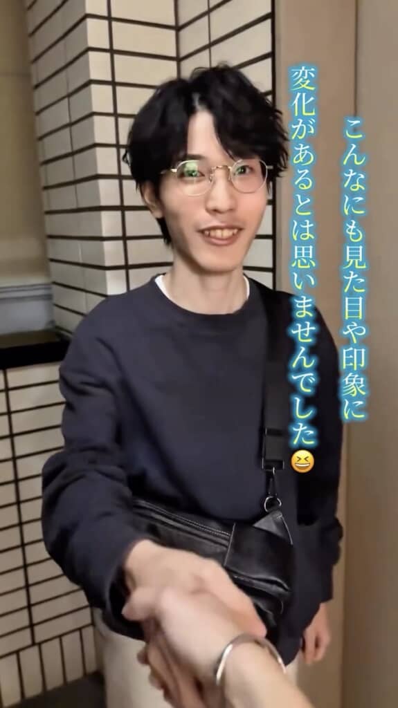 見事な変身に、大満足で退店する男性