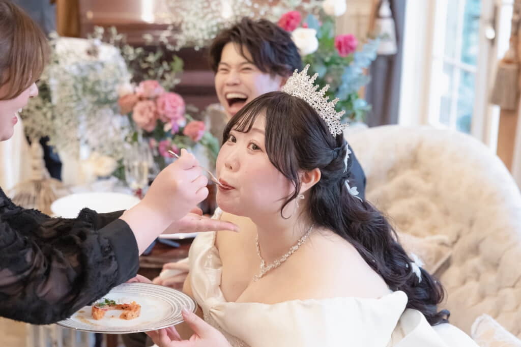 「あーん」で食べさせてもらった丸顔ちゃんさん