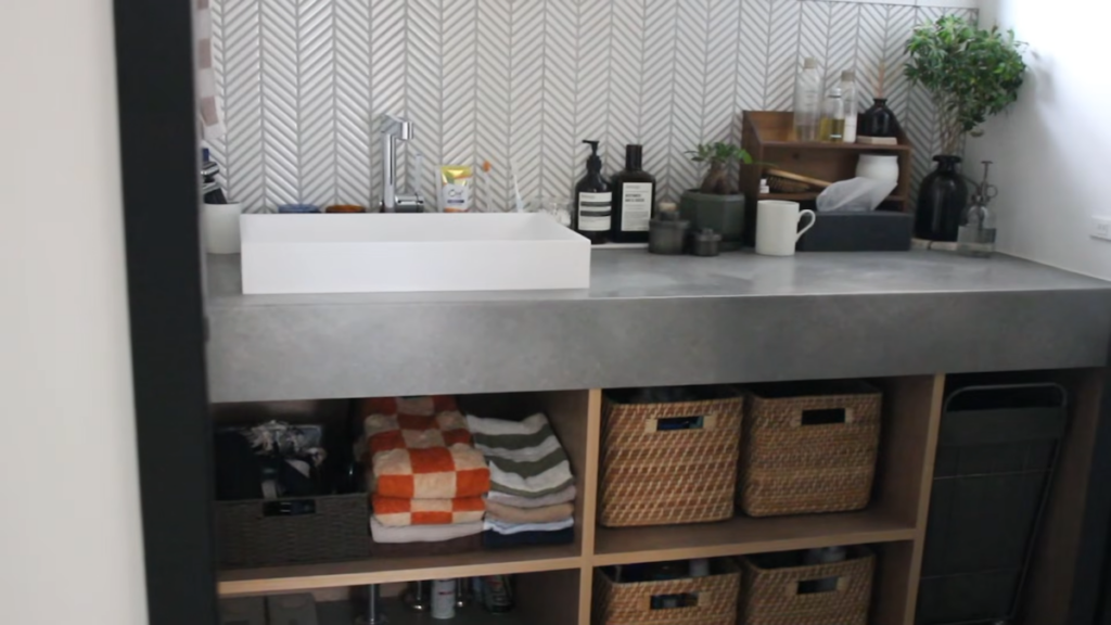 造作で仕上げた洗面台