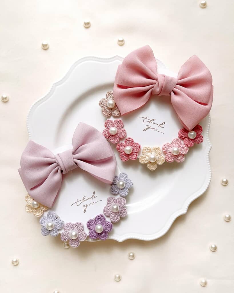 キュートなヘアアクセサリーが完成