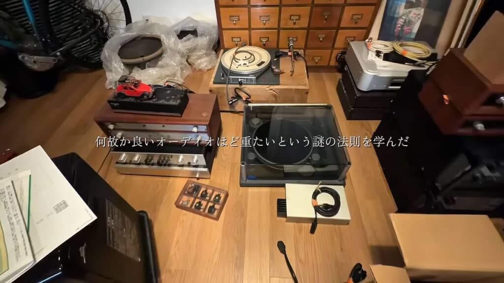 運び出したオーディオ機器