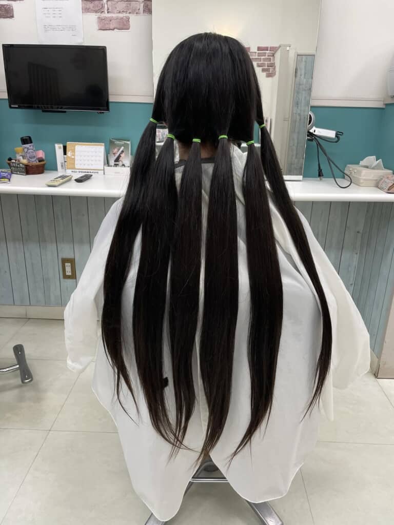 カット直前のロングヘア