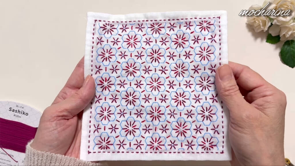 花びらの内側も縫って