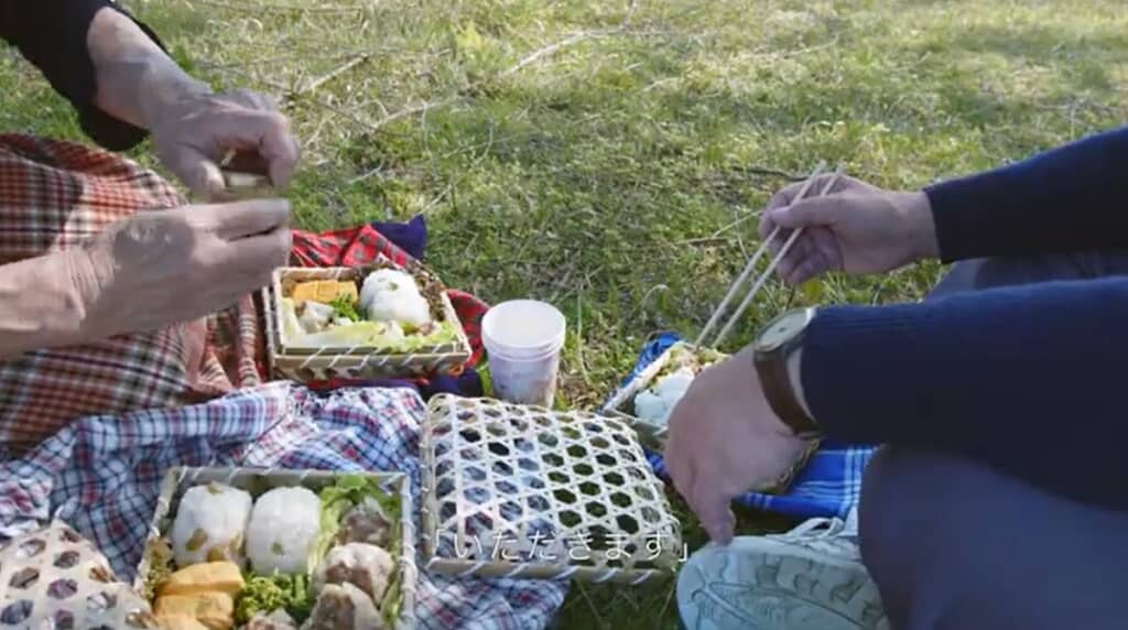 お弁当を広げます