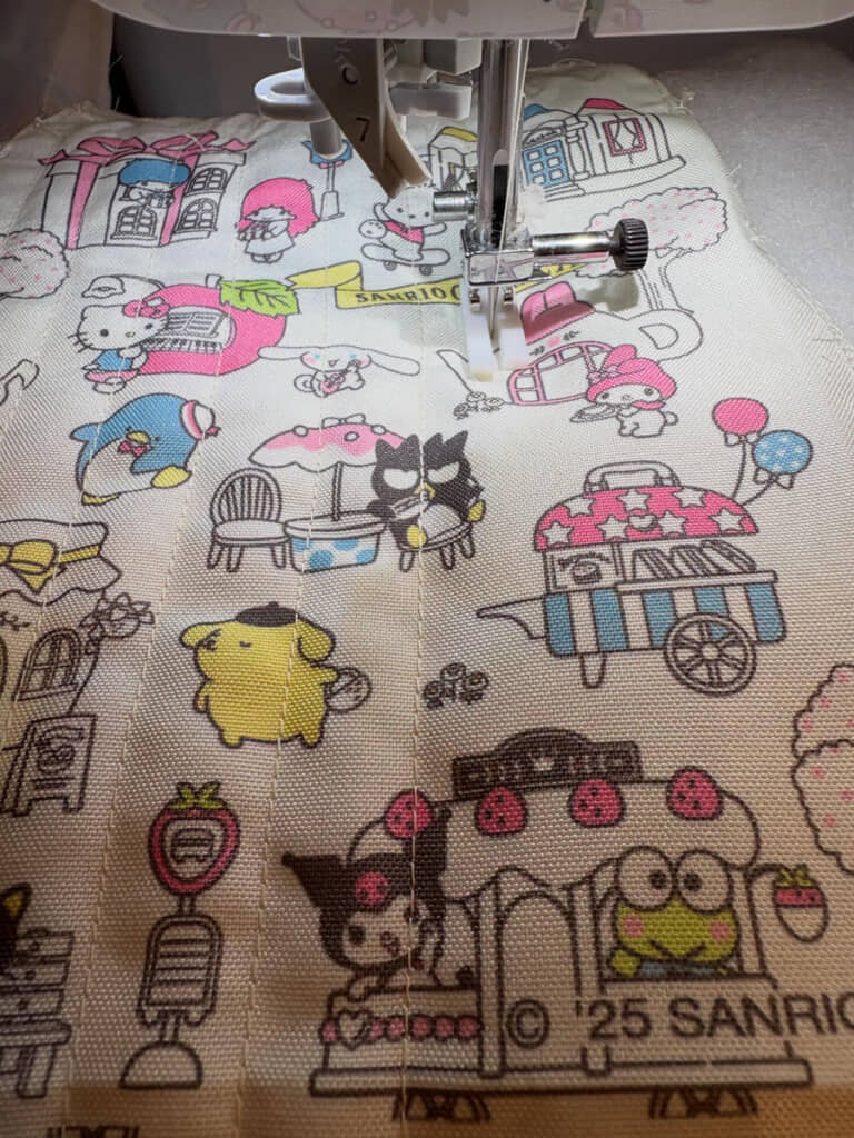 キルト芯と合わせて縫い、キルト生地に