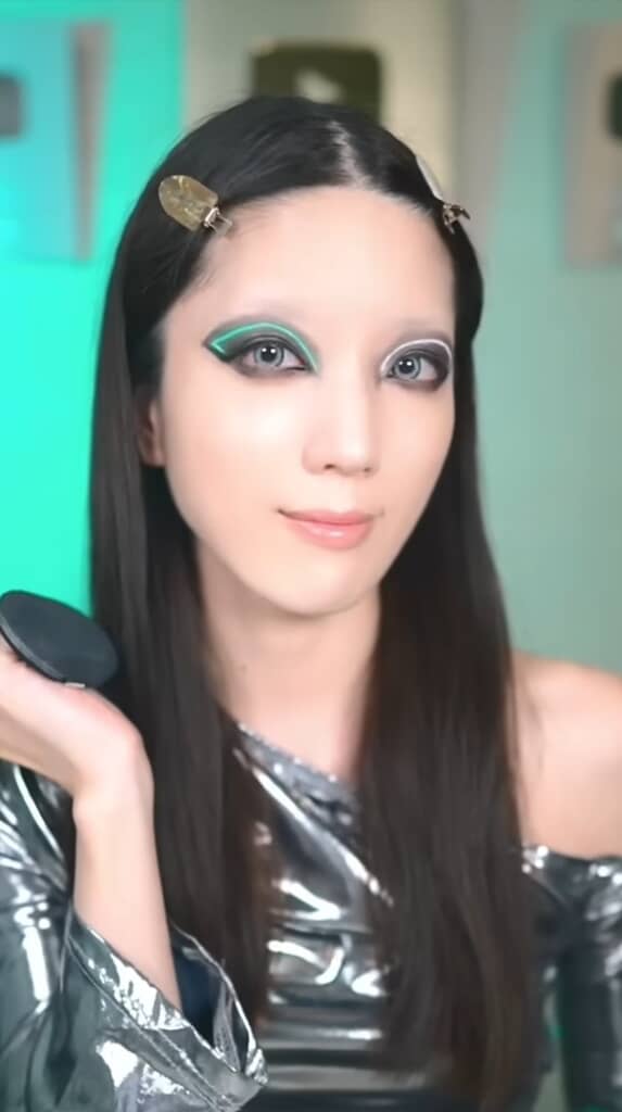 グリーンのネオン風ライン
