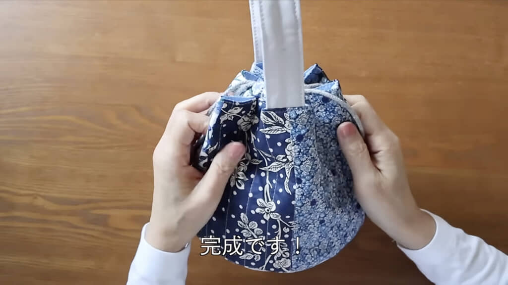 かわいい巾着バッグが出来上がりました