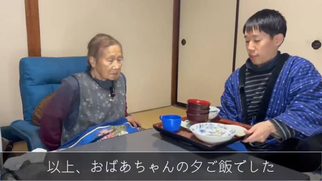 食事後の片付けは孫のひろさんが担当しました