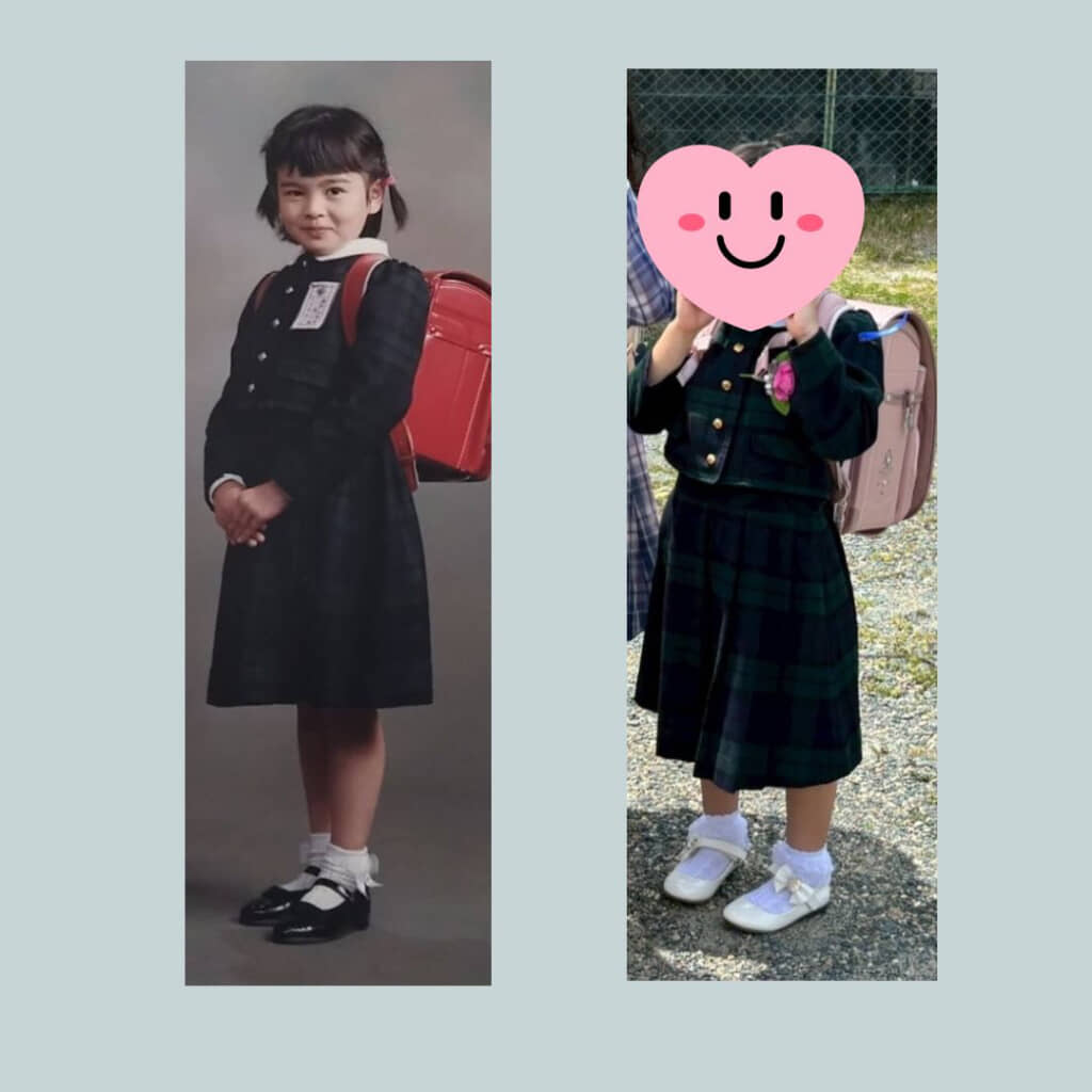 画像左：子ども時代の投稿者さん／画像右：現在6歳の娘さん