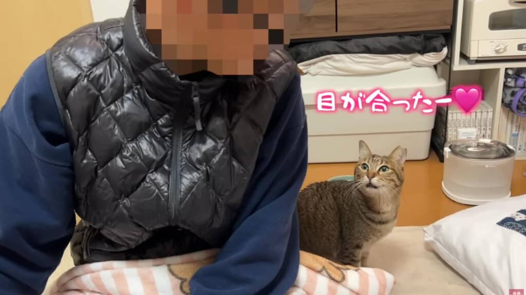 パパと目が合っただけでうれしそう