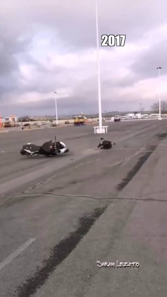 ウィリー走行に失敗