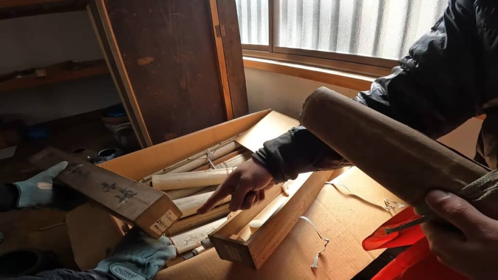 伊藤博文の名が記されている箱