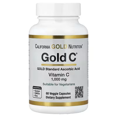 California Gold Nutrition, Gold C®（ゴールドC）、USP Grade Vitamin C、1,000mg、ベジカプセル60粒