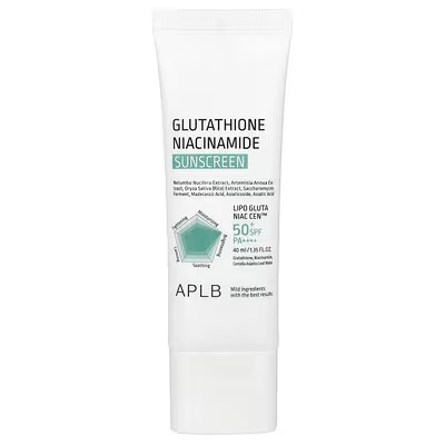 APLB, グルタチオン ナイアシンアミド サンスクリーン、SPF数値50+ PA ++++、40ml（1.35液量オンス）