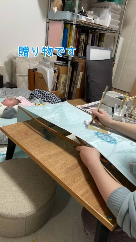 息子くんを思って染めていく