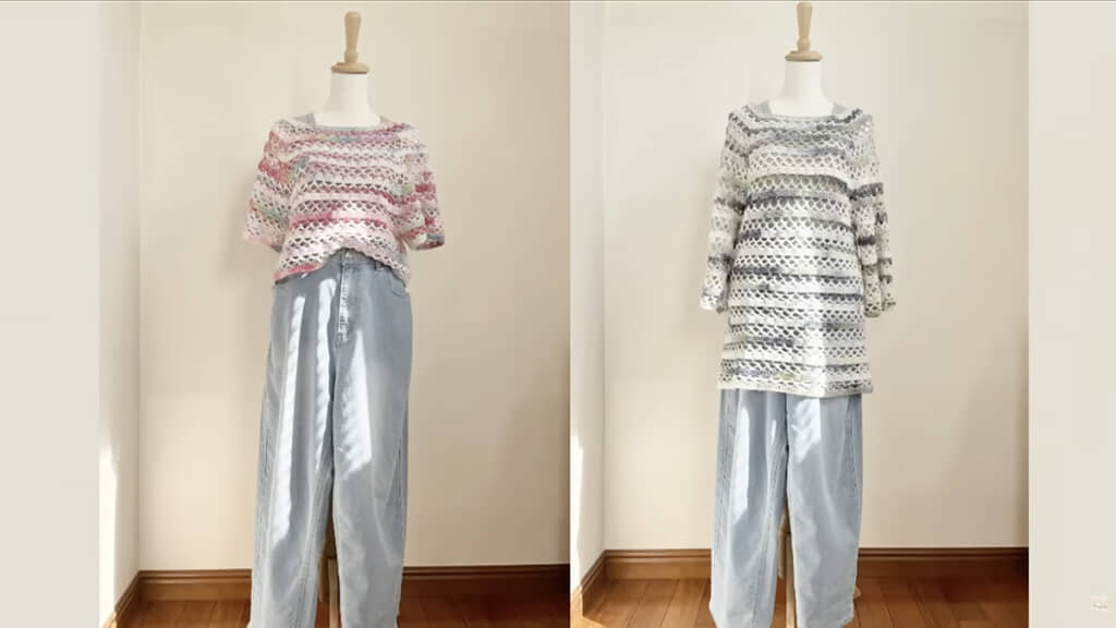 段数を増やすだけでロングセーターも作れます