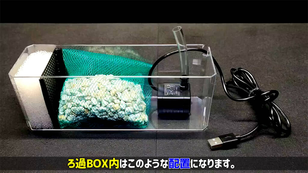 ろ過ボックスが完成しました