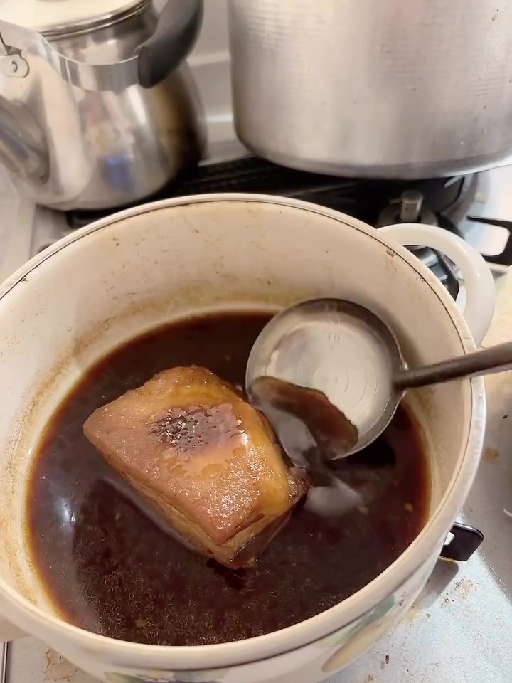 煮汁をかけて