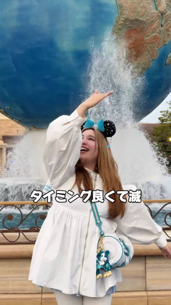 噴水のタイミングが奇跡的！