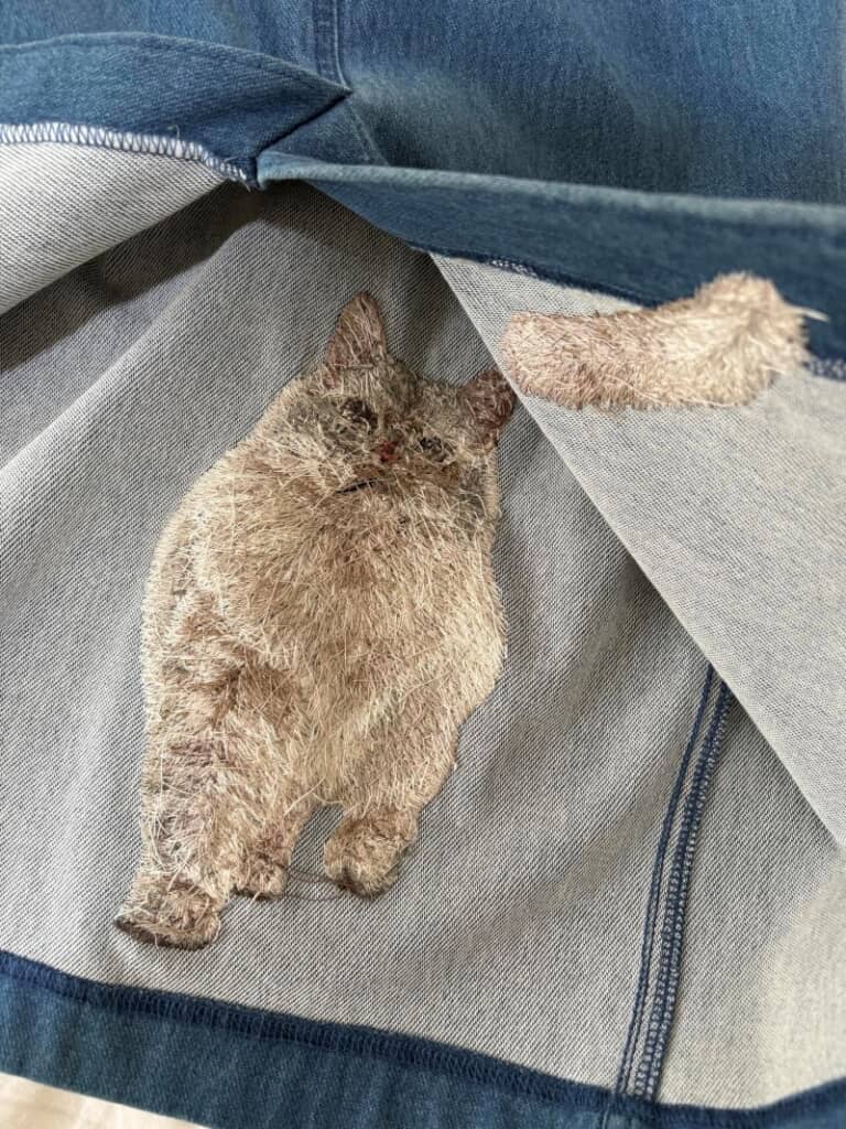 スカートの裏側から見た猫ちゃん