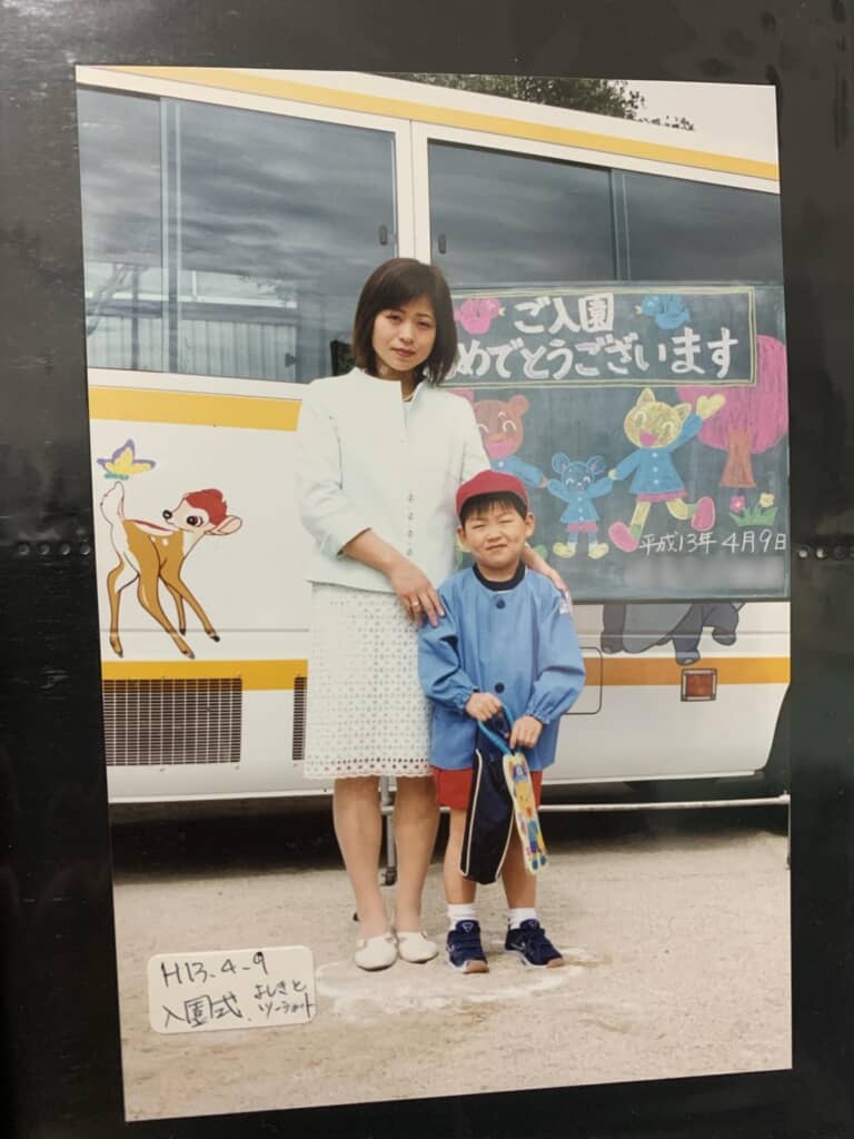 23年前の入園式での2ショット