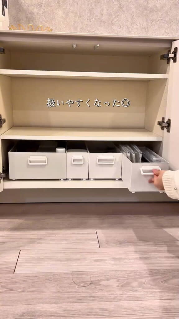 自作の引き出しを設置