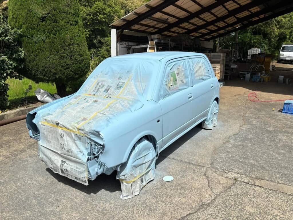 水色に塗装する