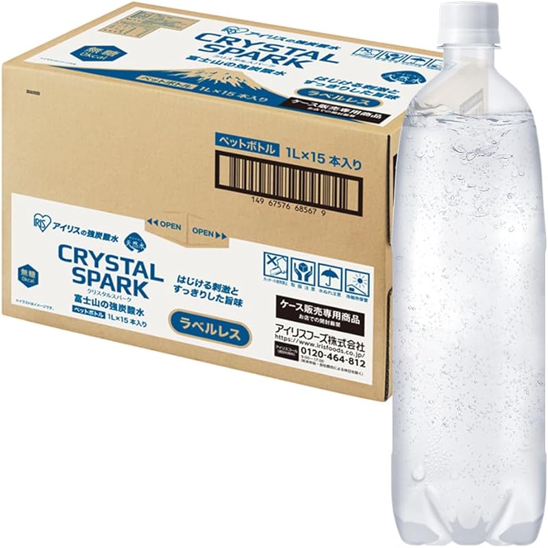 アイリスオーヤマ 炭酸水 ラベルレス 1000ml ×15本