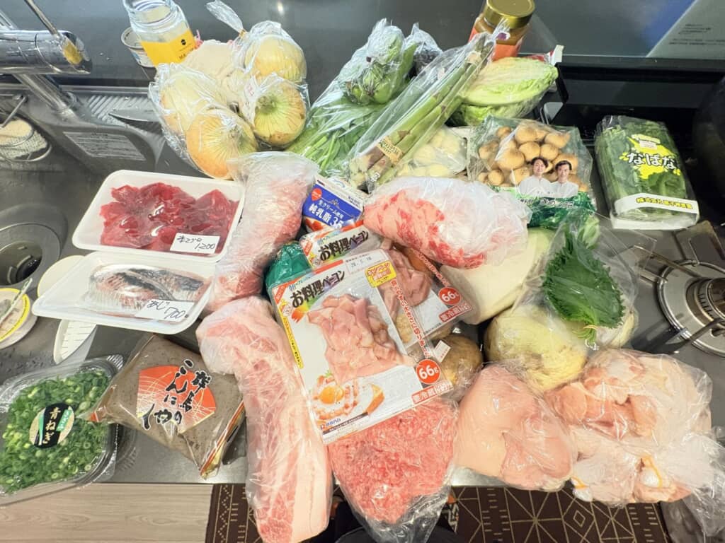 大量の食材