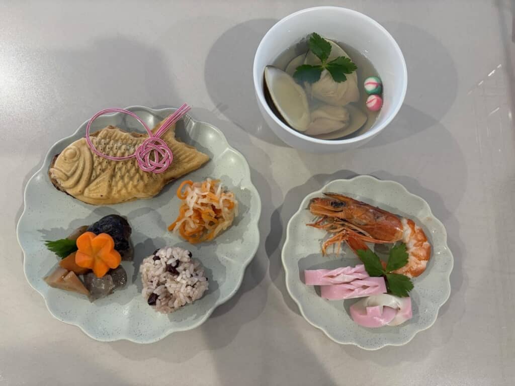 たい焼きが並んだお食い初めメニュー