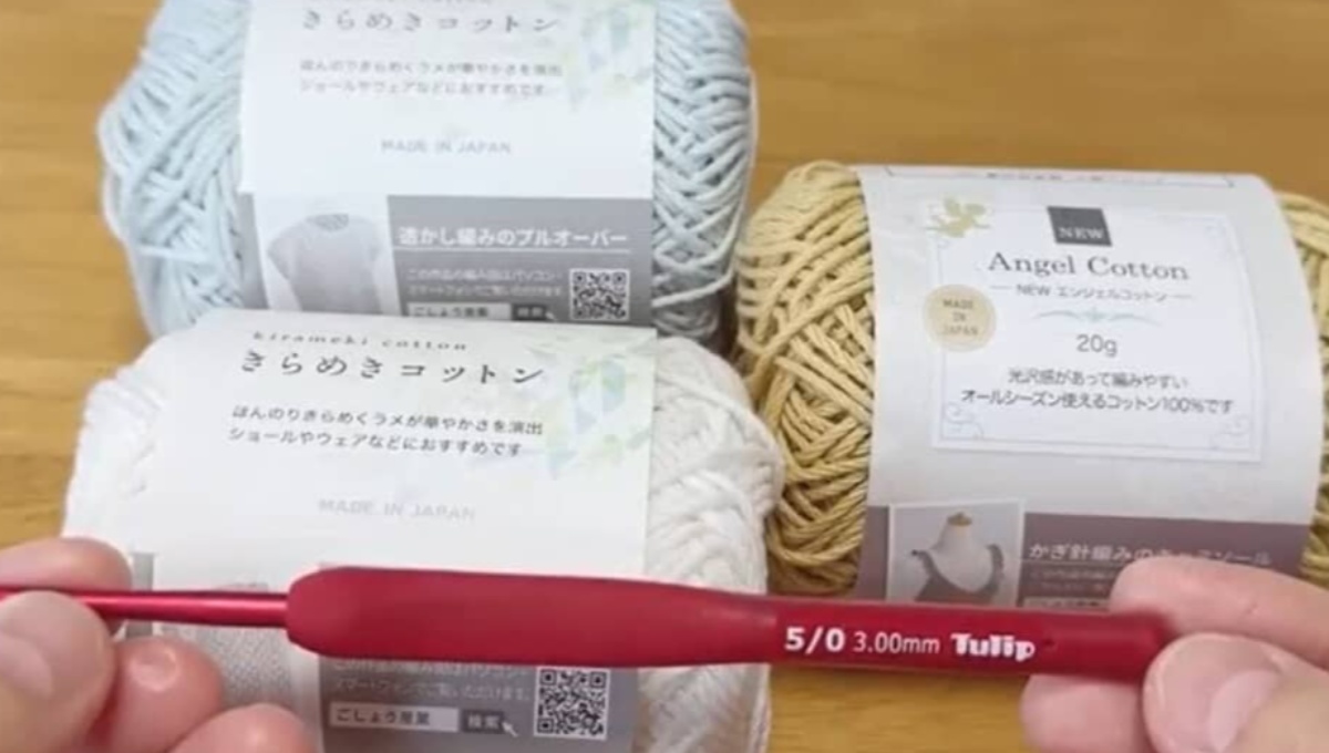 「これ、とても編みたかったんです！」　セリアのコットン糸で、お出かけ中に使えるアイテム完成「かわいいのに実用的」「とても助かります！」（1/3） | 編み物 ねとらぼ